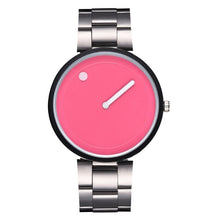Load image into Gallery viewer, Minimalist Style Leather Wristwatches Women Men Creative Black White Design